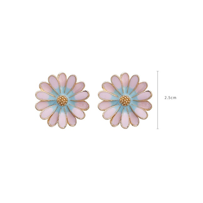 LRC Anting Tusuk Fashion S925 Silver Needle Sun Flower Earrings F69719