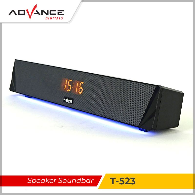 Advance Speaker Soundbar Portable Bluetooth + Alarm Clock T 523