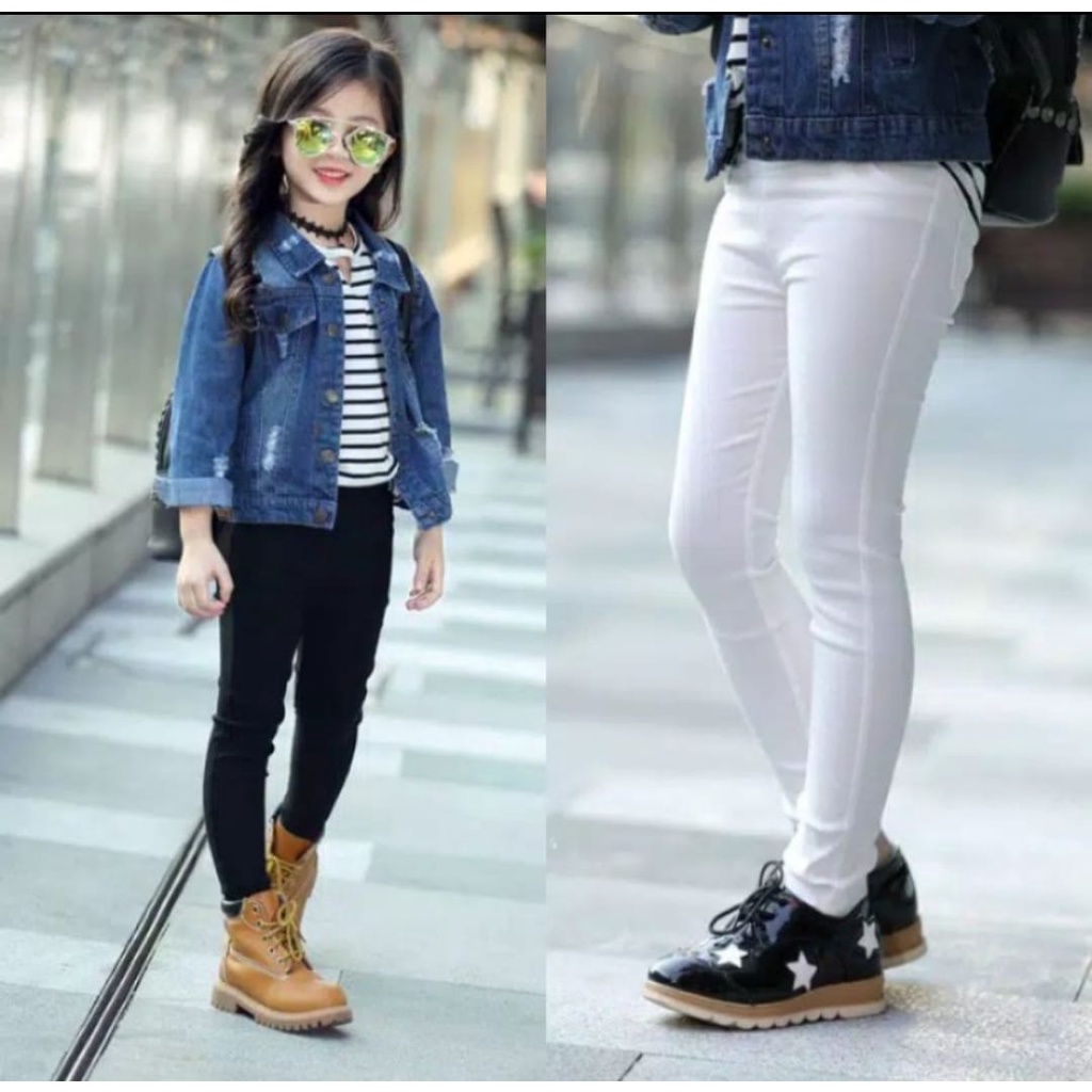 LEGGING JEANS ANAK PEREMPUAN WARNA PUTIH USIA BABY SAMPAI 13 THN COD