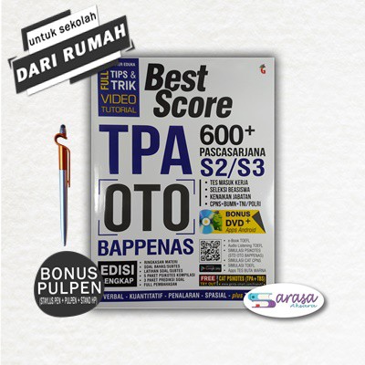 Buku Tes Tpa Psikotes Buku Tpa Oto Bappenas Best Score 600 Shopee Indonesia
