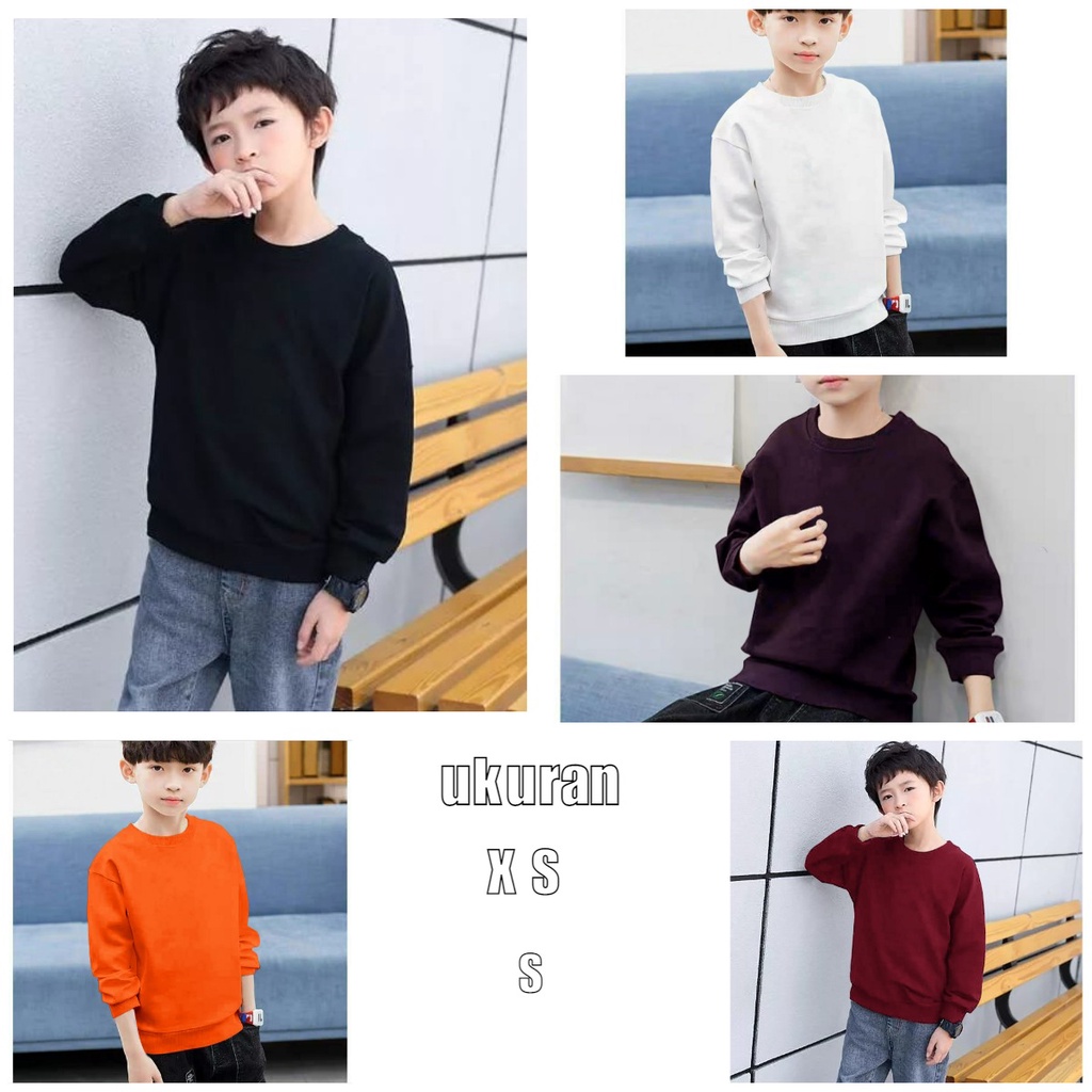 MUKZHOP - BAJU POLOS ANAK / atasan lengan panjang / baju anak / sweater polos / terbaru / terlaris