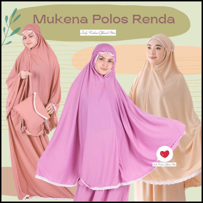 Mukena Polos Jumbo Traveling Bahan Hyget - Mukena Bali Dewasa Renda