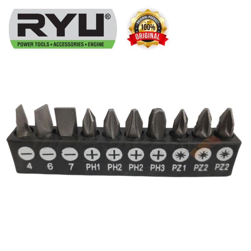 RYU Mata Bor Kombinasi Set 41 Pcs Drill Set 41pcs Bmc Mata Bor Kayu Beton Besi Mata Obeng Counter Sink Bit Holder 60mm