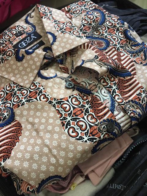 Odza Kemeja Batik Pria Modern Lengan Panjang Casual Modis Slim Fit Trendy Masa Kini Lbl 18