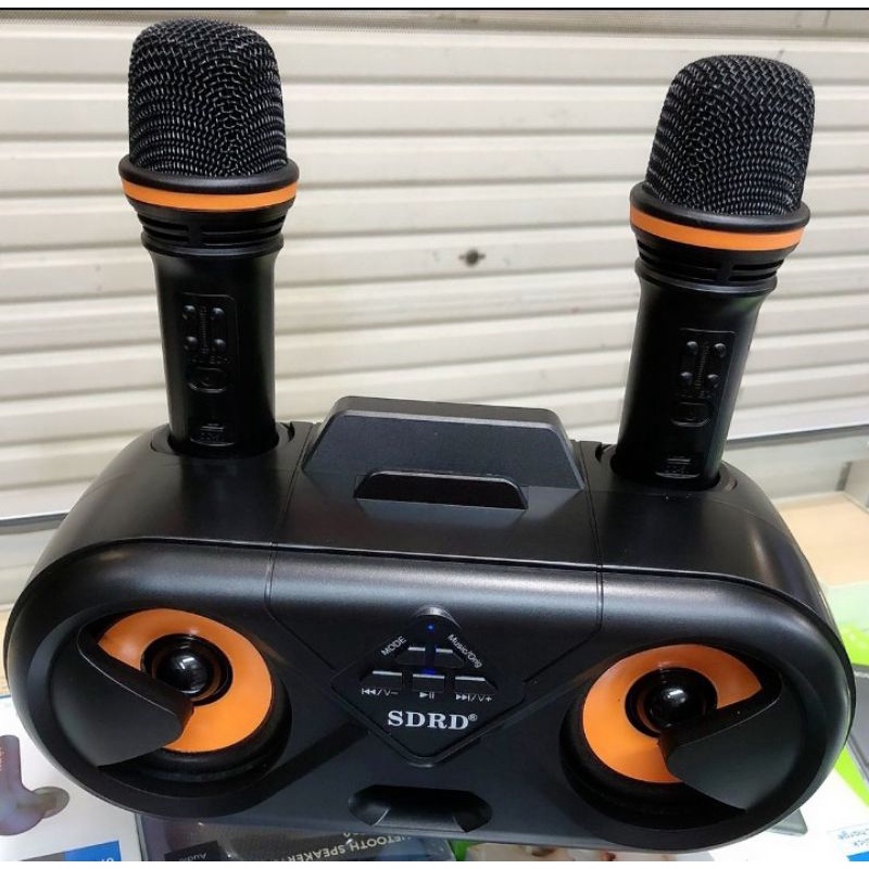 Speaker Karaoke Bluetooth Sdrd 303 Microphone Wireless 2mic