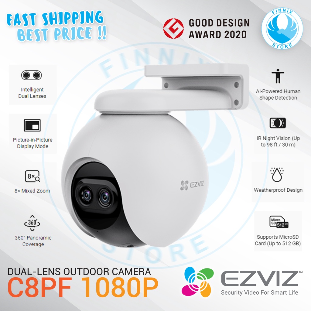 EZVIZ C8PF 1080P CCTV PTZ Outdoor IP Camera Dual-Lens - Garansi Resmi