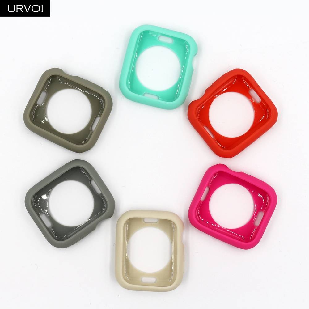 Urvoi Case Bumper Pelindung Bahan Tpu Ultra Tipis Warna Permen Untuk Apple Watch 6 Se 5 4 3 2 1 38 42 40 44mm