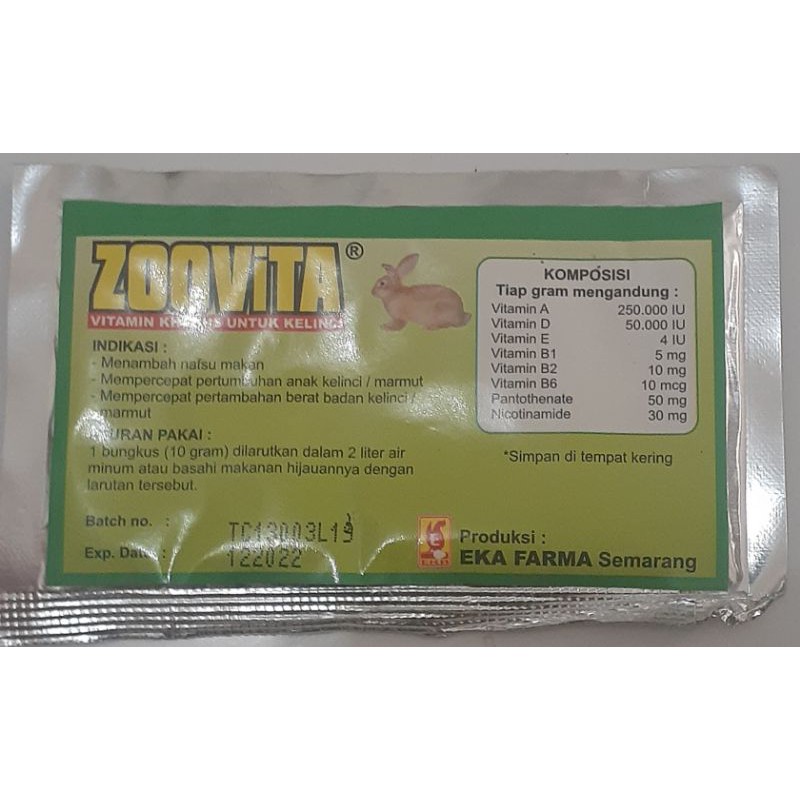 vitamin kelinci zoovita menambah nafsu makan