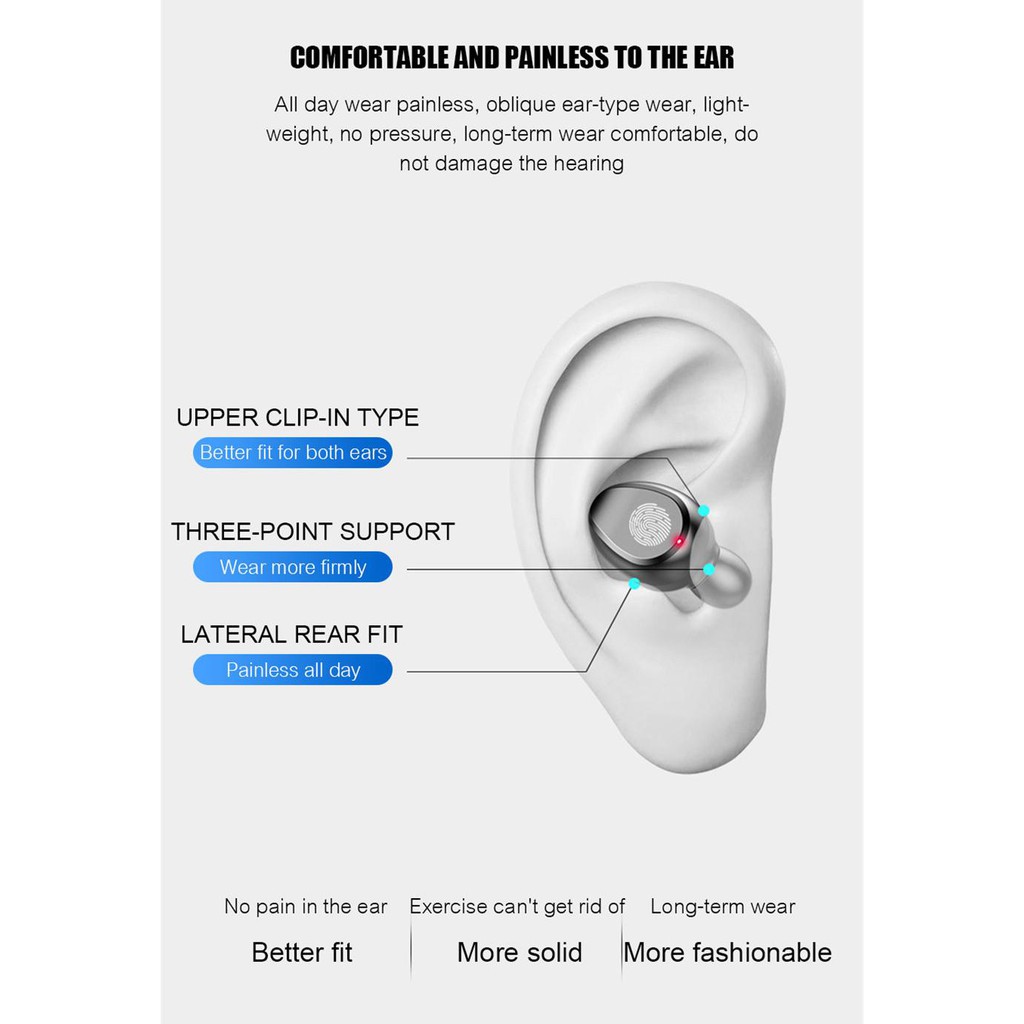 F9 Fingerprint TWS EARPHONE BLUETOOTH Earbuds Powerbank Headset Head phone-6