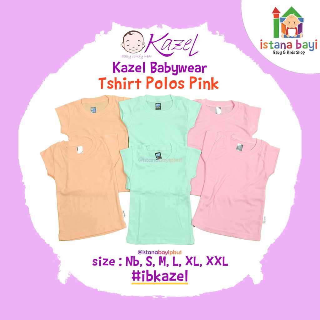 Kazel T-shirt Polos Pink - Kaos Anak