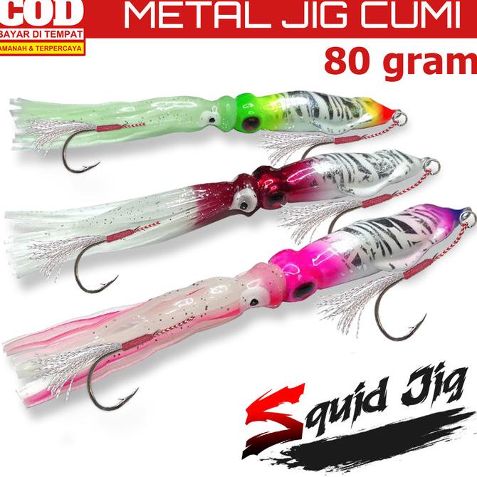 Metal Jig Cumi Skirt Full Gid Fosfor Pancing Malam Gt Killer