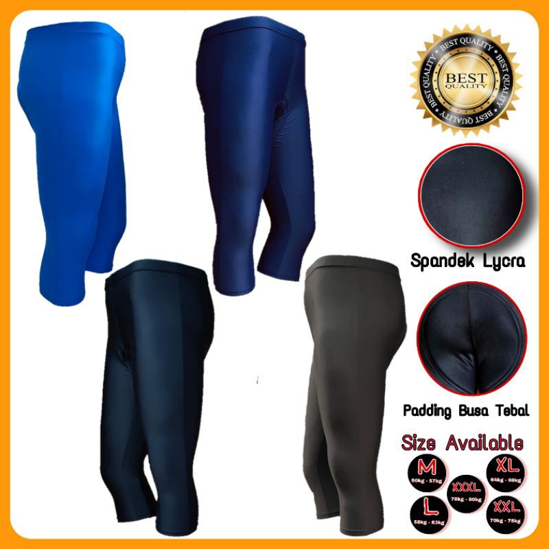 CELANA SEPEDA 3/4 POLOS GUNUNG MTB BALAP LIPAT PADDING STRETCH PRIA WANITA CELANA SEPEDA POLOS 3/4