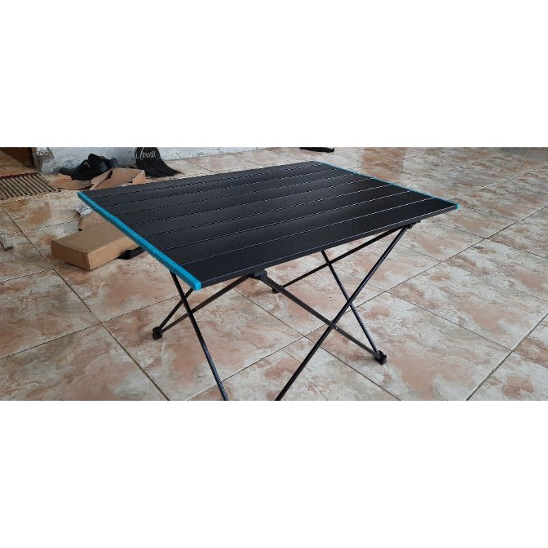 SH8 Meja Lipat Piknik Foldable Portable Aluminium Lighten Up 8824 unik makan kemah Hitam