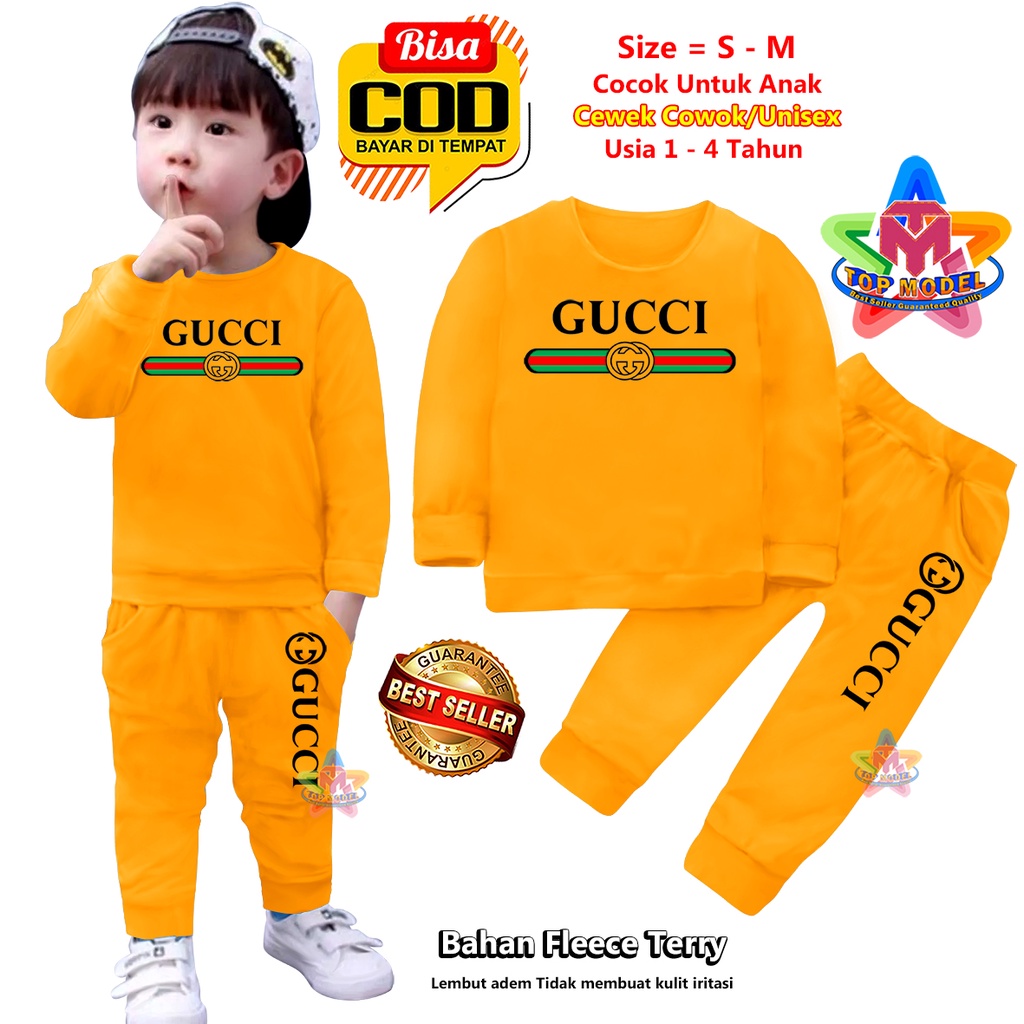 Setelan Baju Anak UNISEX 1-4 Tahun Cewek Cowok,TM00010 B terbaru dan termurah Bahan Fleece Terry