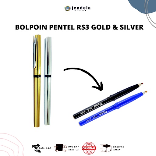

Bolpoin Zebra Pentel RS3 Warna Silver dan Gold