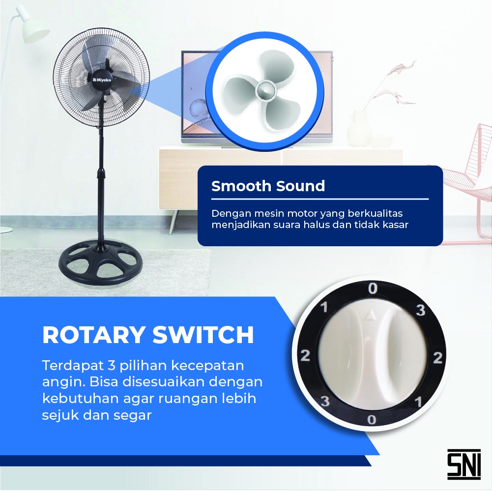 Miyako Stand Fan Besi 18&quot; KSB-18 Industrial Fan Kipas Angin Berdiri Miyako KSB18 18 Inch