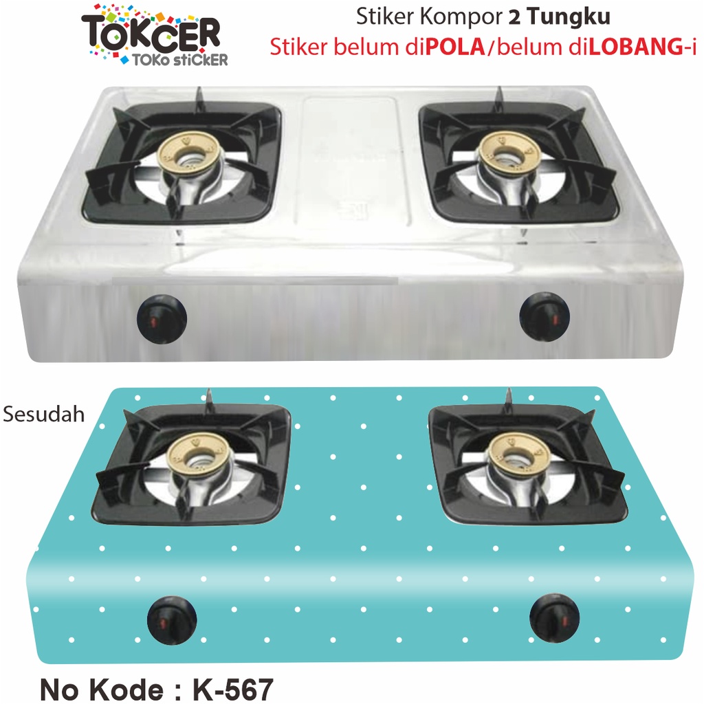 STIKER Kompor 2 Tungku Motif POLKADOT