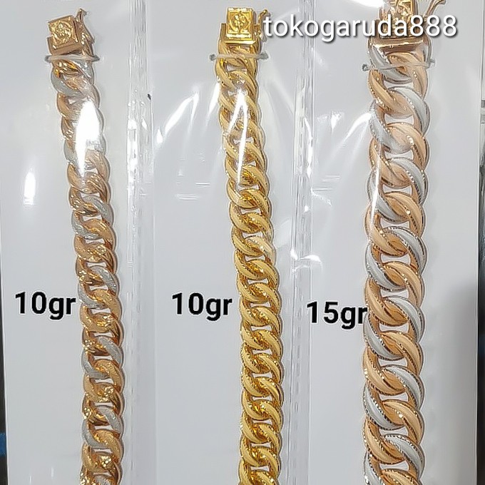 Rantai tangan gelang tali anak dan dewasa emas asli kadar 70% 700 sisik padat ukir kilap warna dimensi gold jam pria