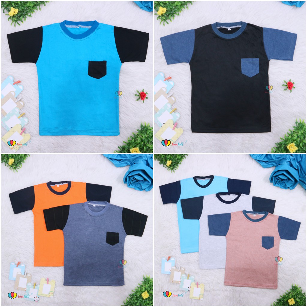 Kaos John Ethes uk 5-6 Tahun / Baju Polos Anak Laki-Laki SD Oblong Reglan Atasan Lengan Pendek