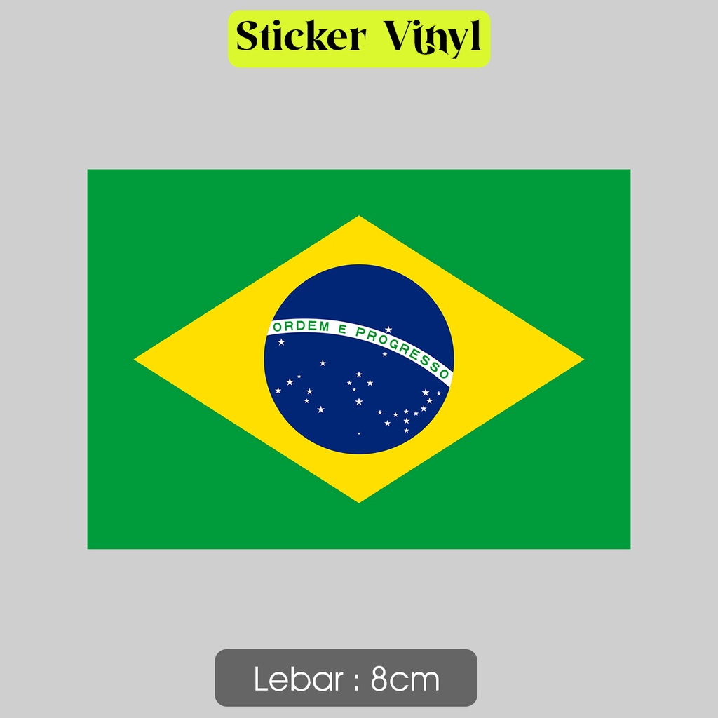 

Stiker Brazil Sticker Vinyl Satuaan Motif Bendera Negara Dunia Bahan Anti Air