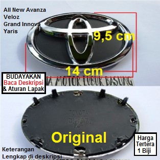 Emblem Grill Logo Depan Toyota 14 Cm All New Avanza Veloz Grand Innova Yaris Dll Hitam Pakai Kaki Indonesia