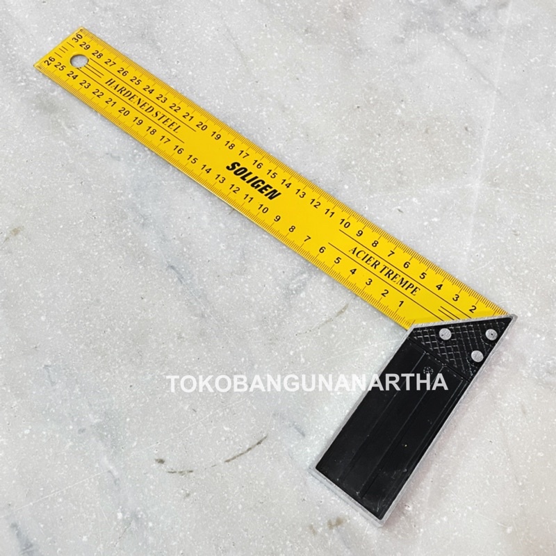 

Penggaris Siku Besi 30 cm SOLIGEN Hardener Steel Acier Trempe