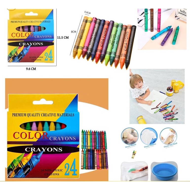 [DEASHOP] CRAYON KRAYON ISI 24 WARNA / PENSIL MEWARNAI 24 COLOR / CRAYON 24 COLOR / PENSIL WARNA NON TOXIC