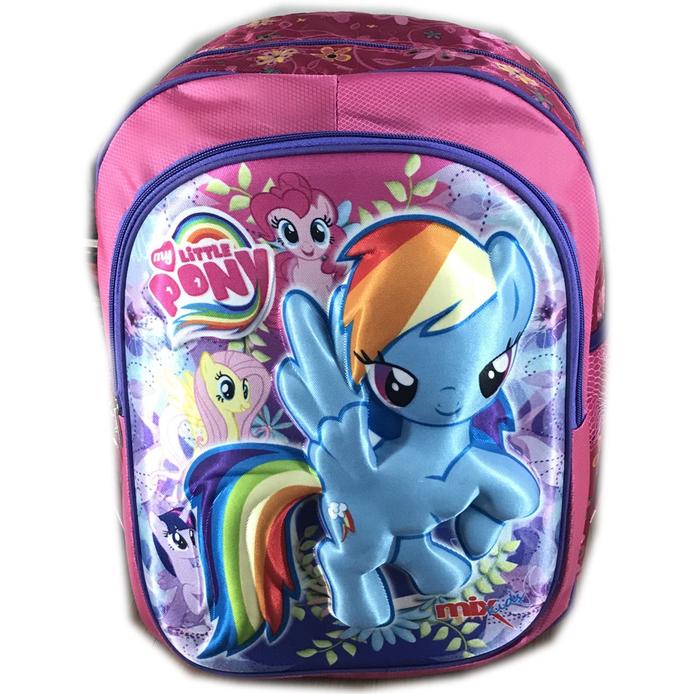 FREE ONGKIR + PROMO TERMURAH !!! Tas Ransel Sekolah SD Pony Rainbow 2 Kantung 3D Timbul Solid LBKP