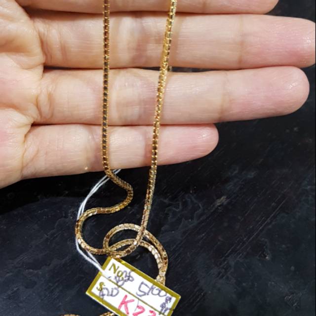 Kalung emas model panjang berat 5.1gr