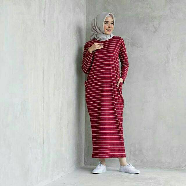 Kayla Dress Stripe BUSUI ORI by Callanda Hijab