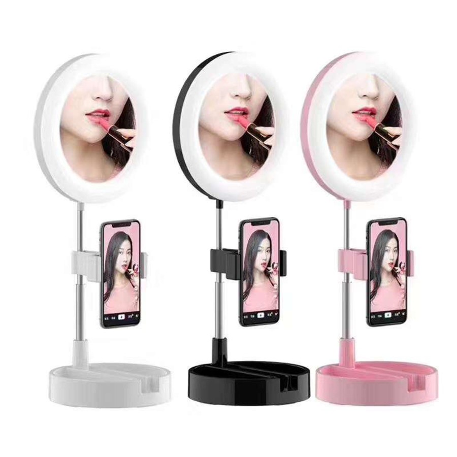 Ring light Cermin G3 Live Tiktok Led Selfie Fill Light and Mirror Kaca Make up lipat Tripod