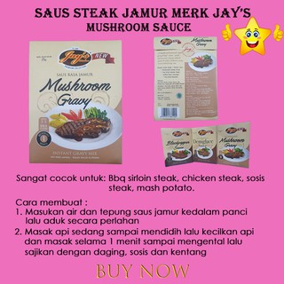 Jays Mushroom Gravy Sauce 25gr Saus Mushrooms Saos Jamur Mix Sauce Instant Gravy Halal Mui Shopee Indonesia