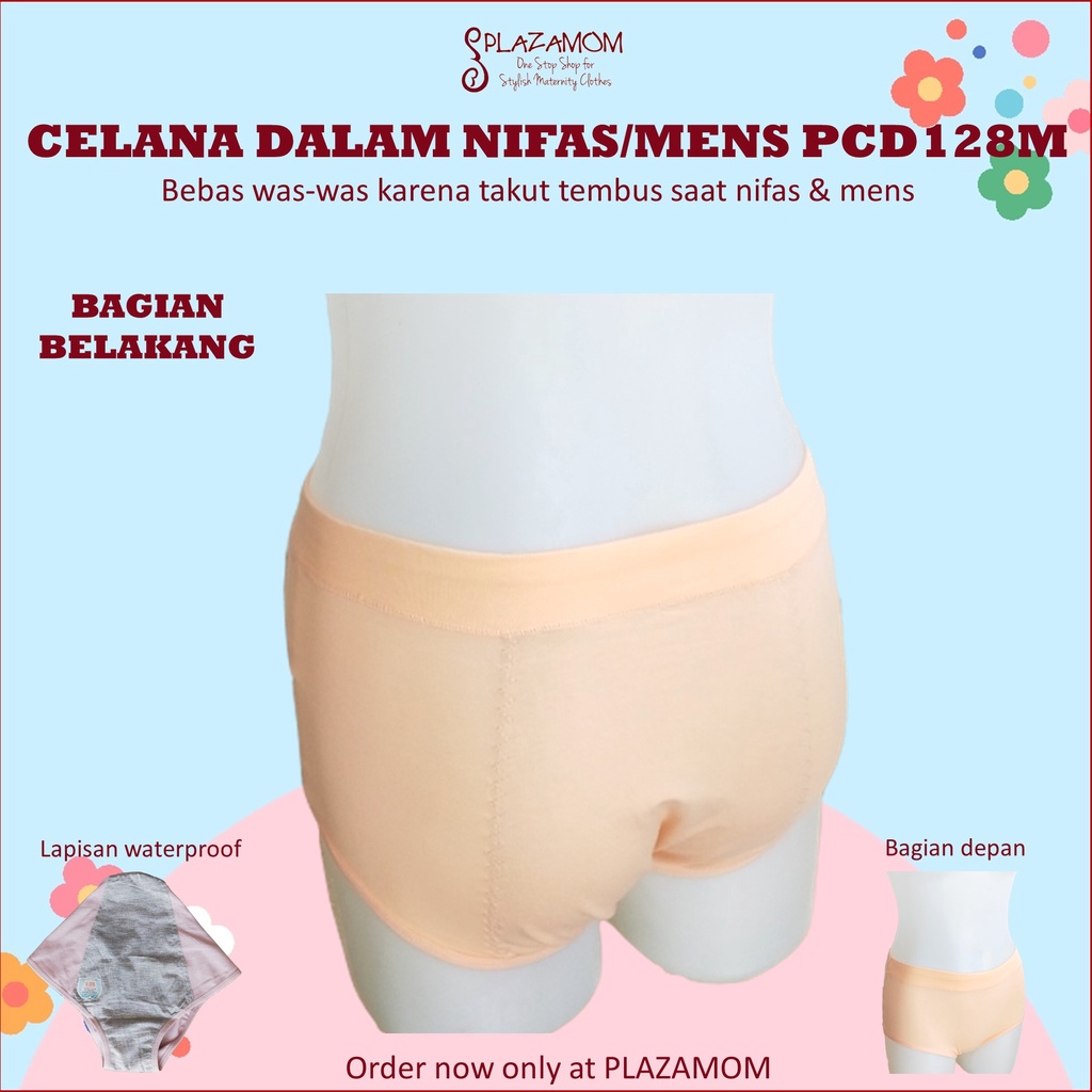 CELANA DALAM MENS / NIFAS dengan Lapisan Waterproof Mencegah Noda Tembus Ke Pakaian Luar. Bebas Worry Sepanjang Hari deh! PCD128M