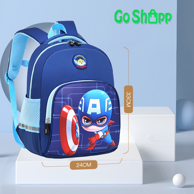 Tas Sekolah Anak Import Premium High Quality Terbaru - Tas Ransel Anak Motif Karakter Lucu -  Tas Ransel Anak Sekolah SD - Tas Anak Karakter Unicorn - Tas Anak Karakter Captain America - Tas Anak Karakter Ironman - Backpack Anak Sekolah Unisex [BK12]