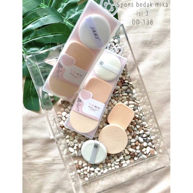 SPONGE BEDAK CUSHION MIKA 3IN1 Spon Puff Air Cushion / Spons Puff Foundation / Spon Bedak Import  F798