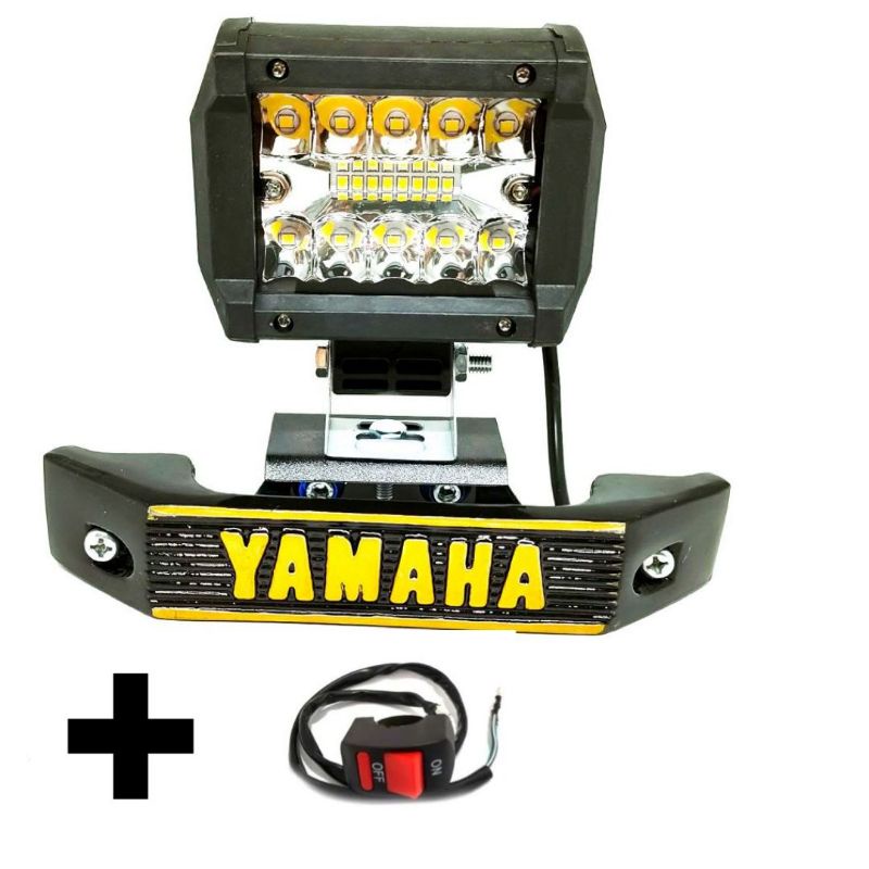 Lampu Tembak Sorot 18 Mata led Kedip + Breket Kumis Rx King Logo Yamaha Plus Saklar On Of