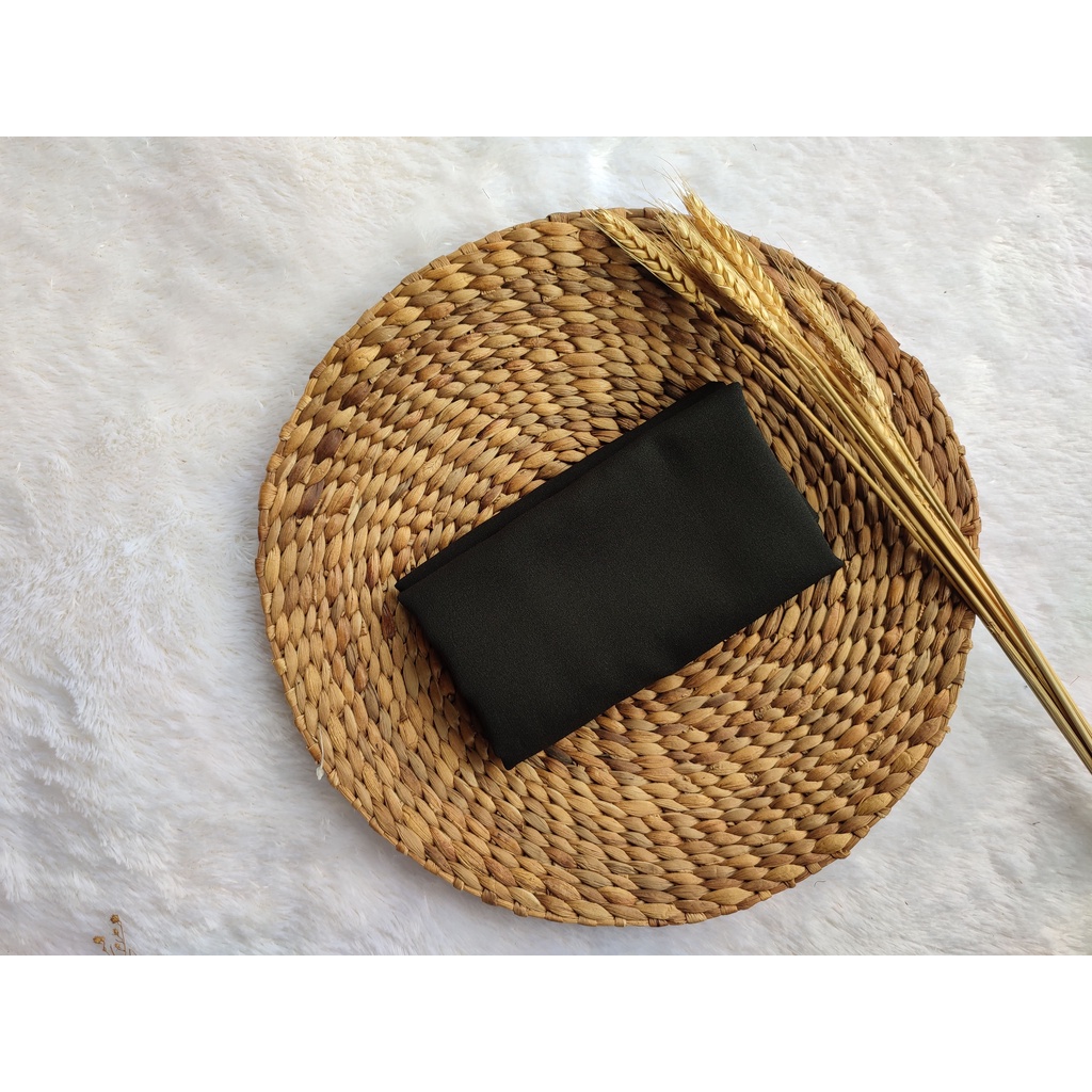 PART 3 : PASMINA DIAMON 175x75 PASHMINA DIAMOND GEORGETTE-HITAM