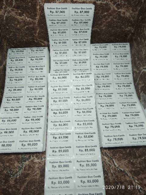 Cetak Label Harga 33x15 400 pcs - Cetak Label Barcode 33x15 isi 400 pcs - Bahan Thermal / Semicoated