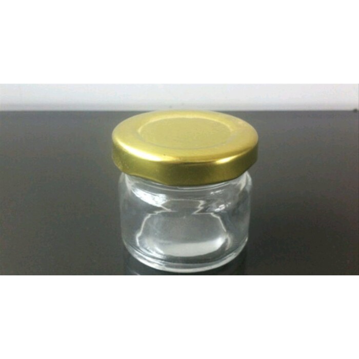 JAR / TOPLES KACA 30ML+TUTUP PLAT GOLD / TOPLES KACA KECIL