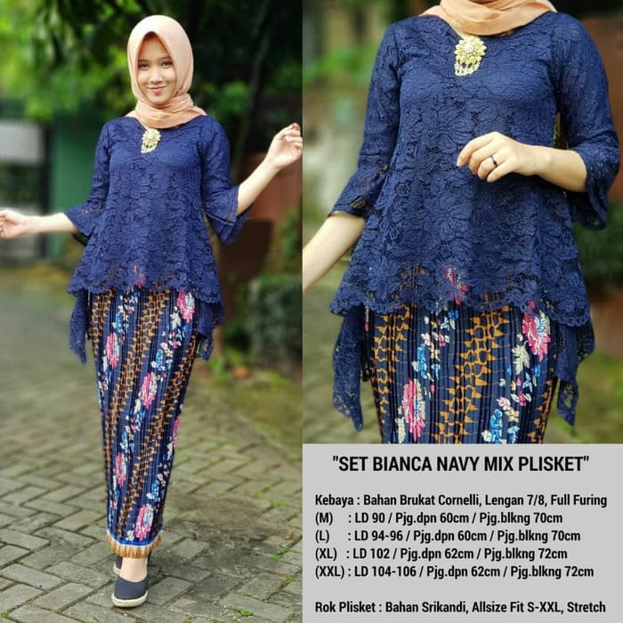 Kebaya Modern Brukat Bianca / Setelan Kebaya Brokat Rinjani Maroon dan Lainnya