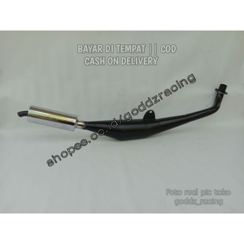Kenalpot Yamaha Alfa Ahm Standar Racing Lambung Hitam
