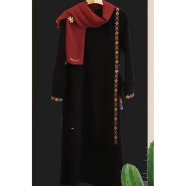 Hikmat B4646 tunik Black ORIGINAL, Hikmat muslimah syar'i