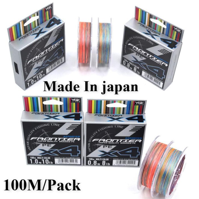Senar PE YGK Frontier X4 Single Color Multi Color Braided 100 M Mudah Tenggelam Line Pancing Origina