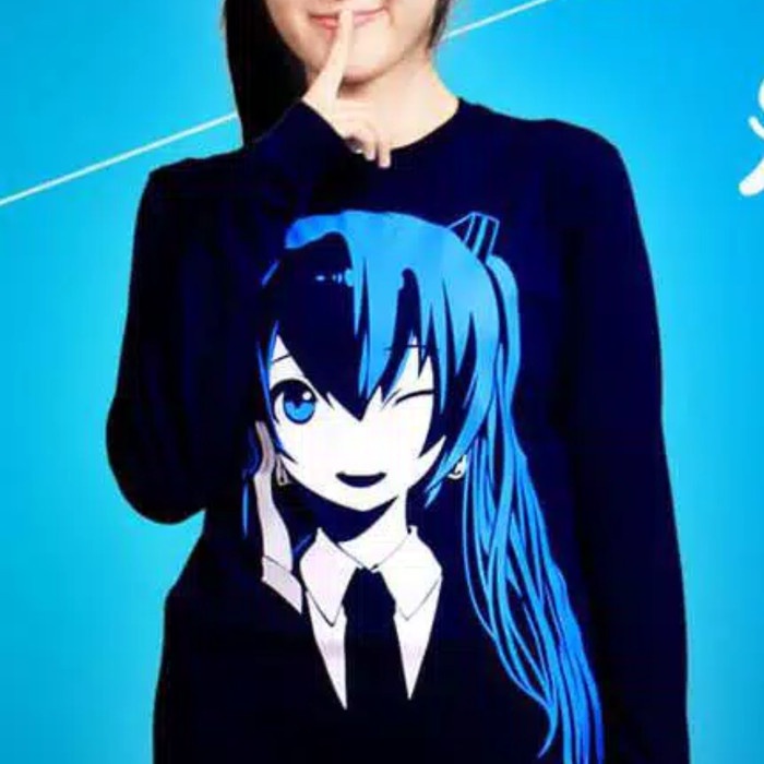 kaos distro anime girl S-XXXL bisa request warna baju