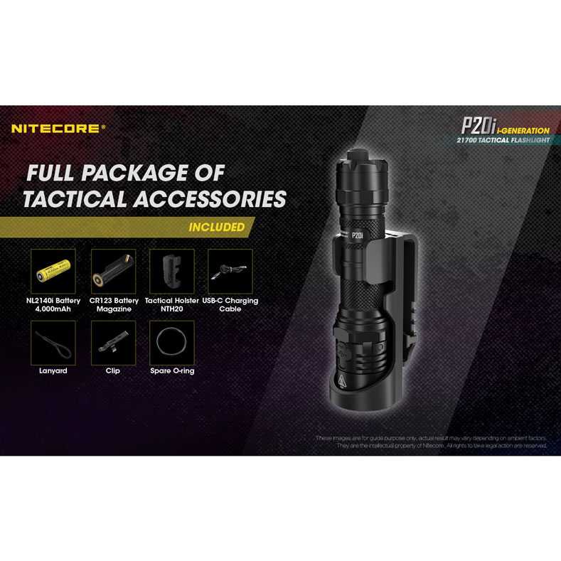 IDN TOOLS - NITECORE P20i Senter LED Tactical Flashlight SST-40-W 1800 Lumens