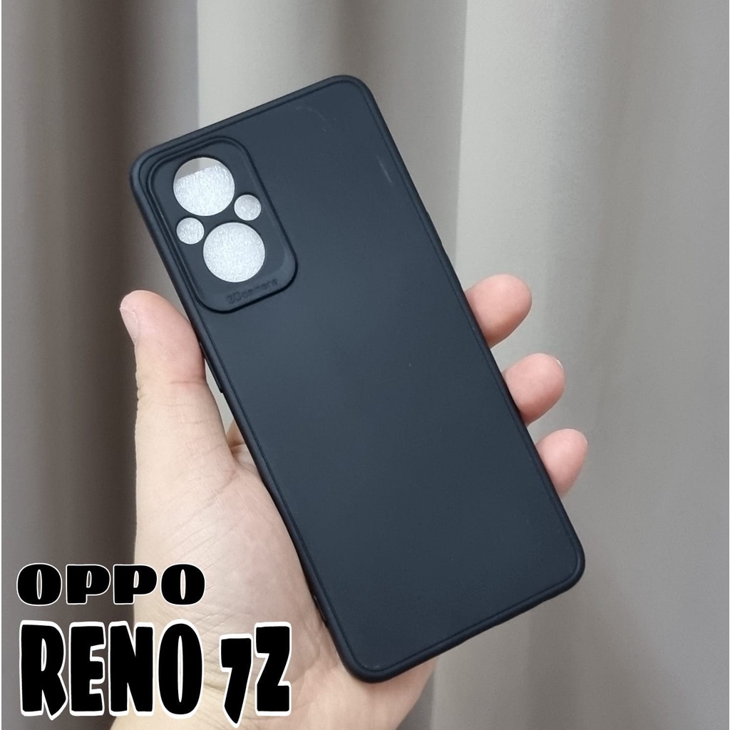 SoftCase Oppo Reno7 5G 7Z A76 A36 with 3D Camera BLACK Casing Candy Macaron Pelindung Camera Reno 7