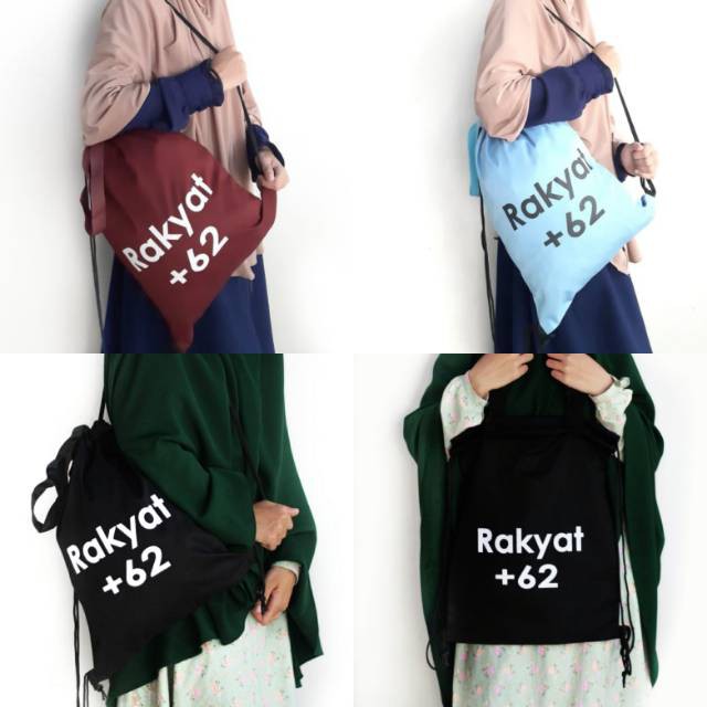 NEW DUAL FUNGSI BISA TOTEBAG  STRINGBAG RANSEL SERUT SABLON | bahan drill polos