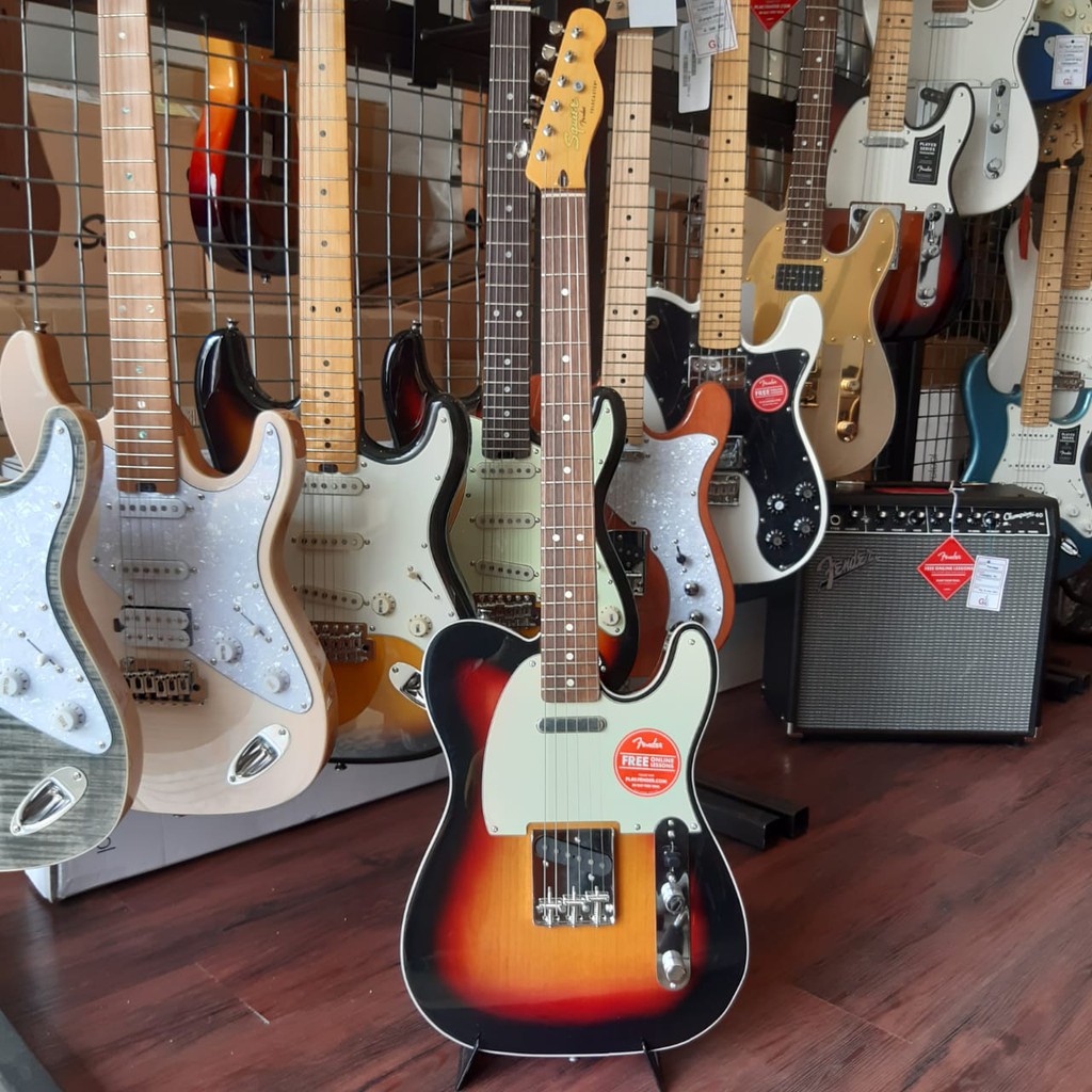 Squier Classic Vibe 60s Telecaster Custom Electric Guitar 3 Tone Sunburst Shopee Indonesia
