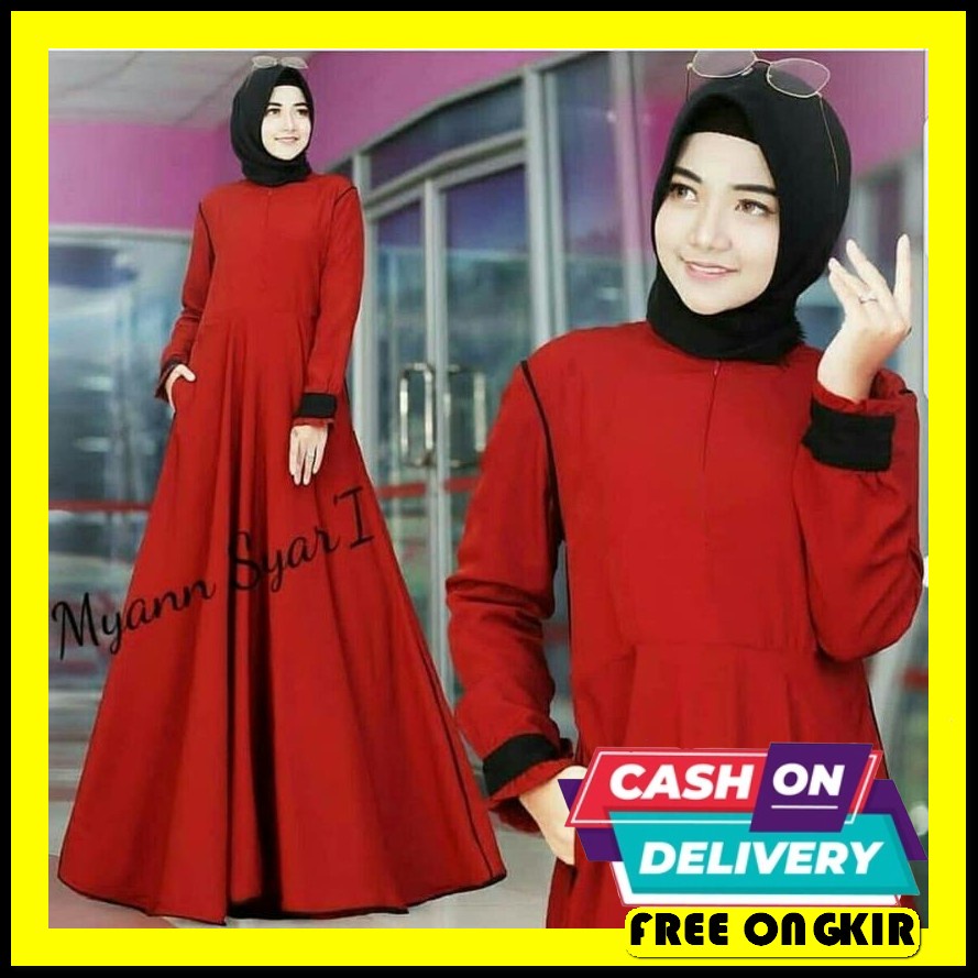 Pakaian Wanita Dress Kaella Maxy Motif Brokat Gaun Pesta Terbaru 2022  Baju Gamis Wanita Terbaru Ad