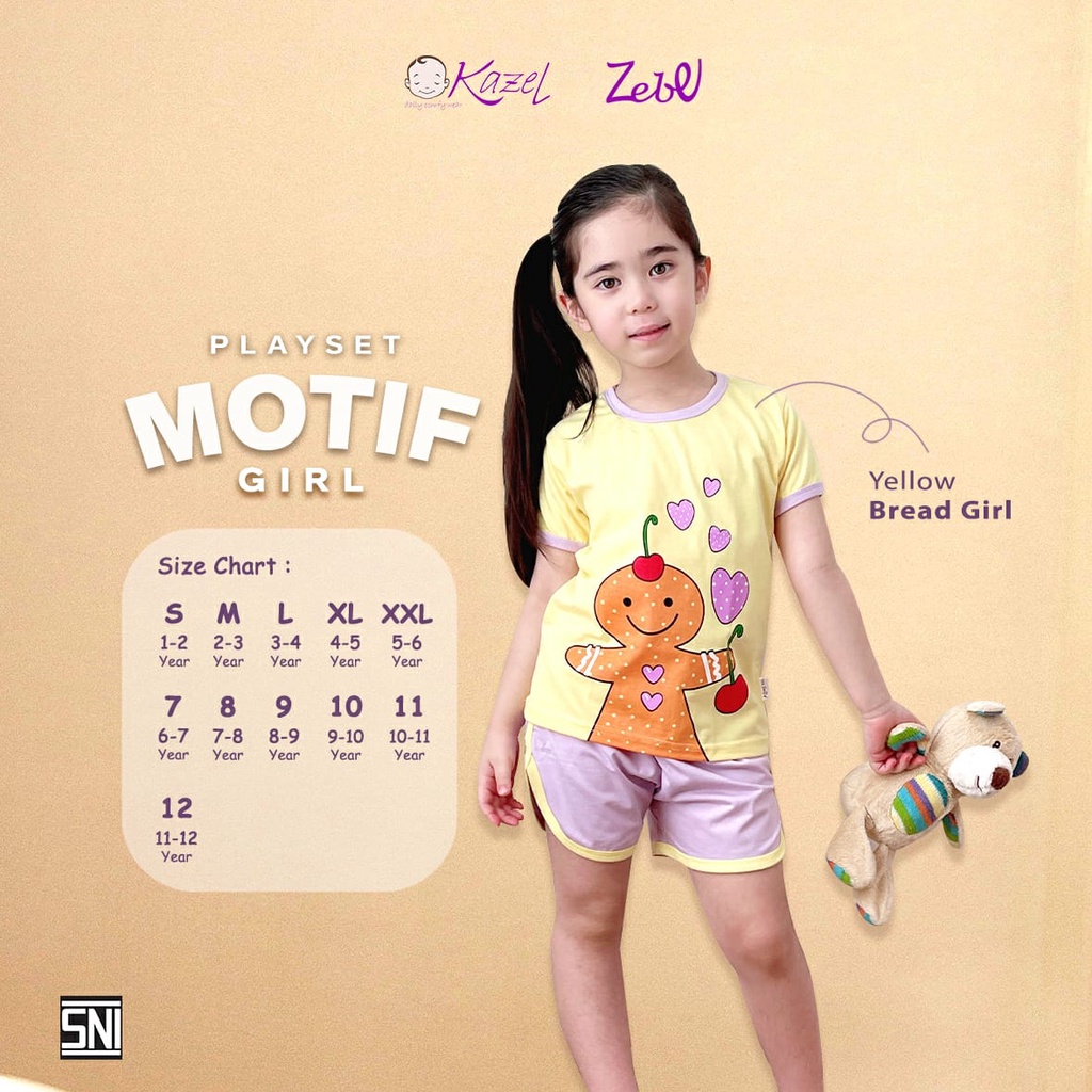 KAZEL X ZEBE PLAYSET GIRL BIG SIZE MOTIF/SETELAN ANAK MURAH